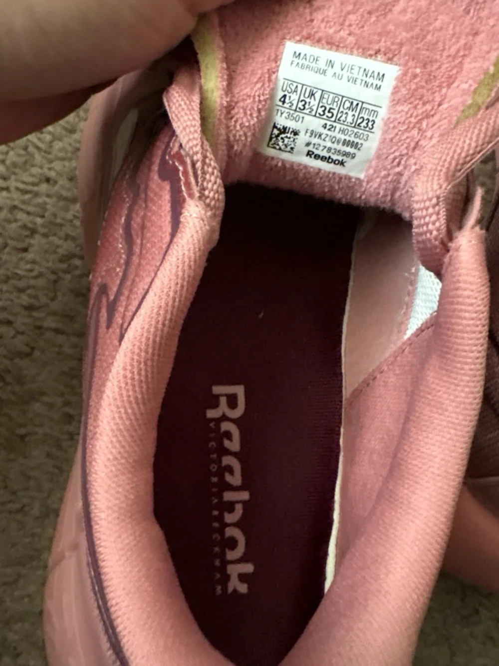 Reebok Women's Pink Athletic Sneakers